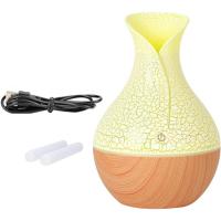 Humidificador USB de 130 ml, Difusor de Aroma Ultrasónico Difusor de Aceite Esencial Modo de Reposo con Luz LED de 7 Colores para Oficina en Casa(Grano de madera claro) - details 0