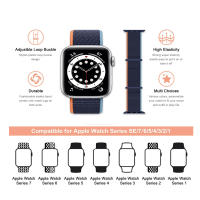 Correa De Nylon Ajustable Para Apple Watch Compatible Con Series 10 9 5 SE 678 Tamaños Variados 40mm 42mm 44mm 45mm 46mm Accesorio De Pulsera Con Cierre De Hook-and-Loop - details 0