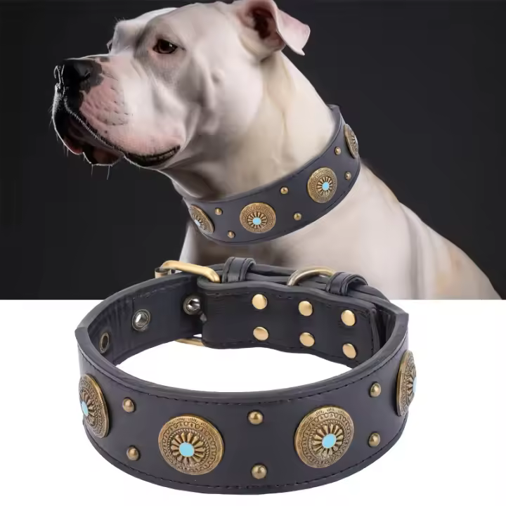 Correa De Cuero Genuino Para Perros CP640 Resistente Y Duradera Con Hebilla Ajustable Artesanía De Lujo Para Mascotas Adultas - 1