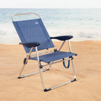 Aktive - Pack 2 sillas de playa plegables, 65x60x38/96 cm, aluminio y textileno, 4 posiciones, respaldo reclinable, antivuelco, color azul, modelo La Palma - details 2