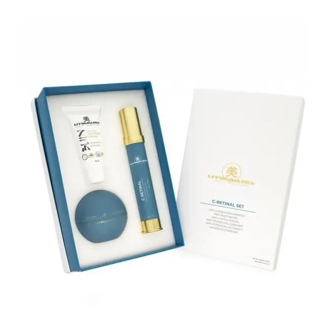 Utsukusy C-Retinal Set – Tratamiento Antiedad con Retinal y Vitamina C | Sérum, Crema y Limpiador para Arrugas, Manchas y Luminosidad - 1