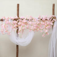 Guirnalda De Flores Artificiales De Sакura Para Decoración De Hogar Jardín Bodas Y Fiestas Arreglo De Sakára En La Pared - details 1