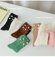 Pareja De Calcetines De Moda Para Mujer Con Decoración De Perlas Estilo Princesa Medio Caña Coreano Accesorios De Ropa - details 8