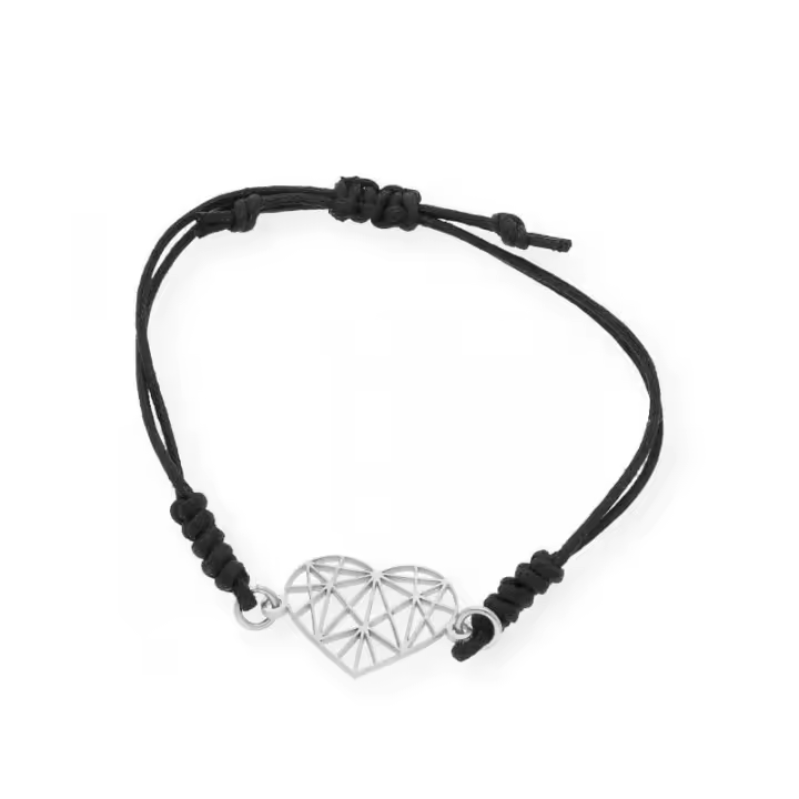 Castellano Joyeros Pulsera Macramé Corazón Origami Plata de Ley Bañada en Oro Amarillo 18K - 1