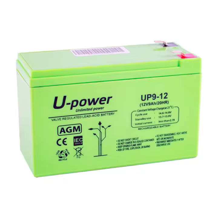Batería U-Power AGM 12V 9Ah para Sais y Sistemas de Alarma - 1