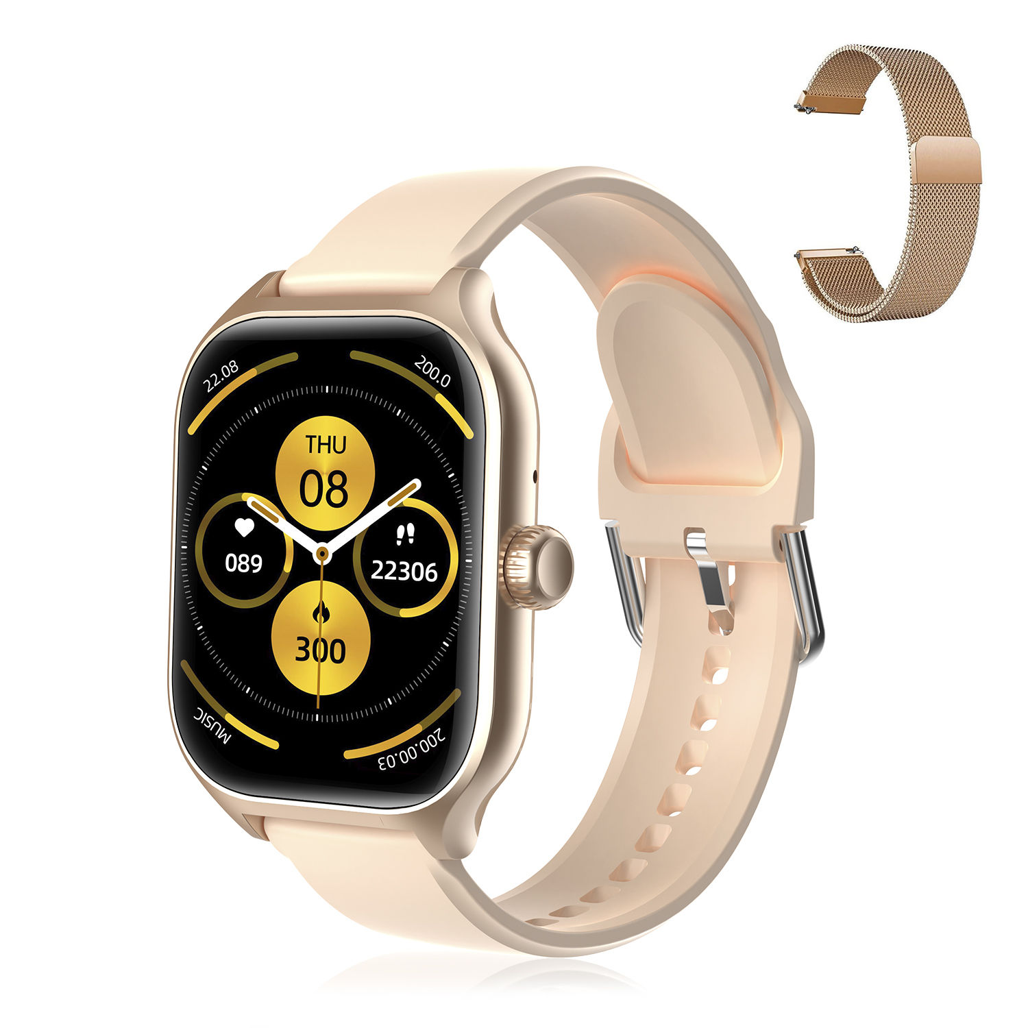 DAM. Smartwatch GT4 Pro con llamadas BT, notificaciones push. Medición deportivo y de salud. Corona multifunción. 4,2x1,2x5,2cm