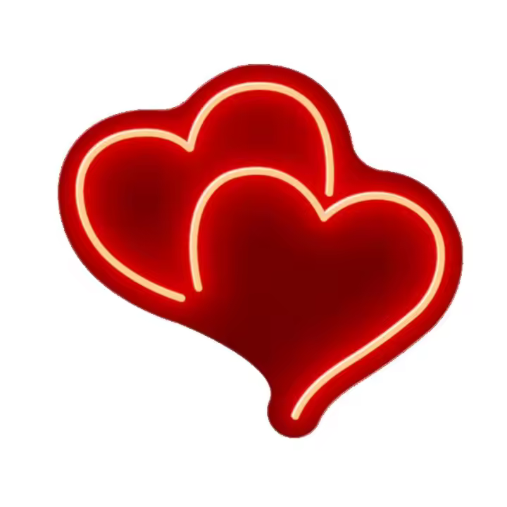 Letrero de neón de corazones metacrilato, varios colores - Decoración luminosa para tus espacios con corazones en metacrilato, elige entre varios colores - 1