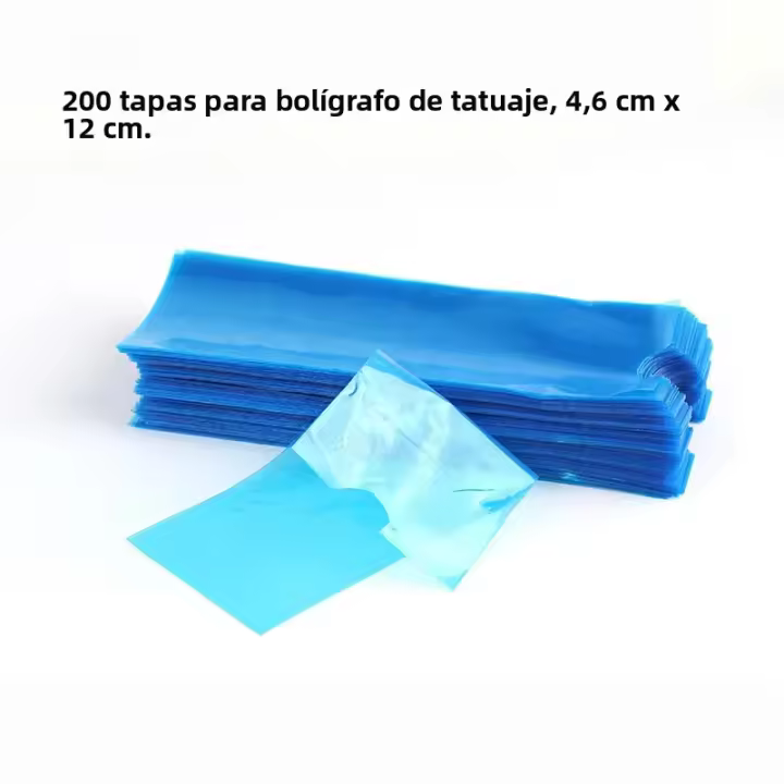Bolsa De Higiene Para Máquina De Tatuaje Con Cuerda Y Aros 100 Piezas Accesorios De Tatuaje Desechables En Plástico Azul - 1