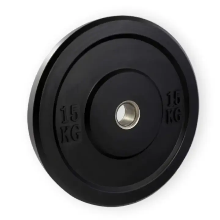 Disco Olímpico Bumper 15 Kg 50mm Musculación Fitness Negro - Máxima Resistencia - 1