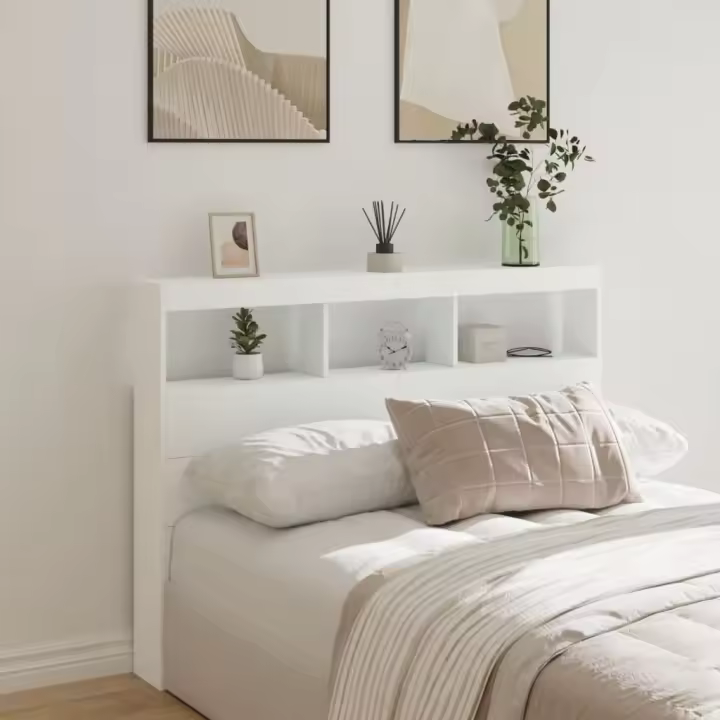 vidaXL Cabecero de cama con LED blanco 140x17x102 cm - 1