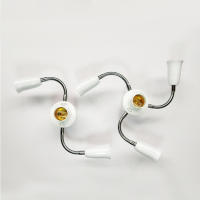 Soporte De Luces LED Ajustable En Blanco Con Base E27 Splitter Y Conector De Tubo Extensión Para Bombillas Convertidor De Soporte De Lámpara - details 1