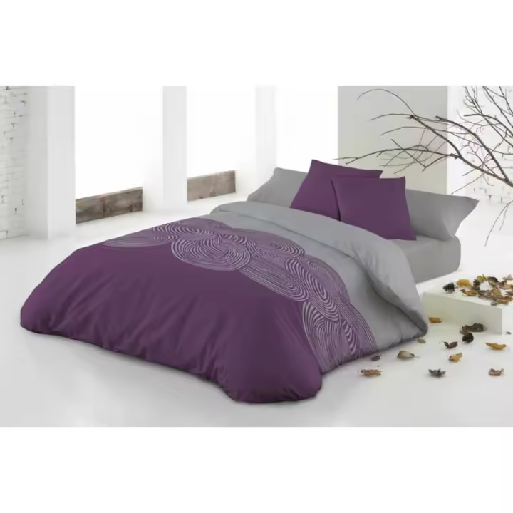 Hosteline - Juego de funda nórdica Hosteline ONENAL Malva Cama de 90 3 Piezas - 1