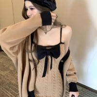Vestido Sin Mangas De Colores Contrapuestos Para Mujer Estilo Coreano Ajustado Hasta La Rodilla Con Bow Decorativo - details 3