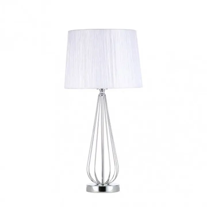 Lámpara de Mesa FABRILAMP Robina Cromo con Pantalla Blanca 62x30x30 Cm - 1