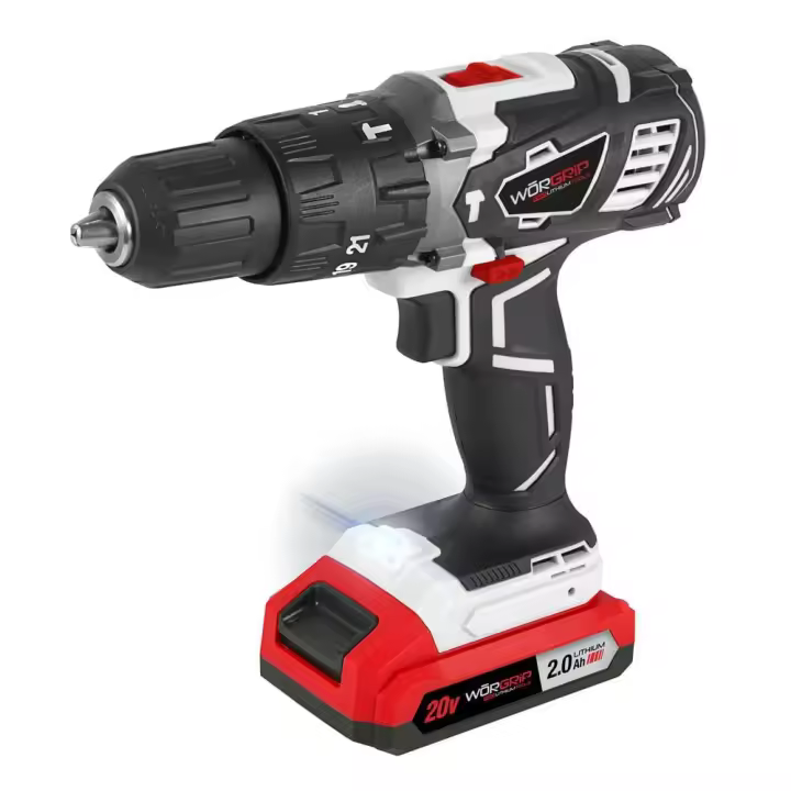 Taladro Percutor WORGRIP 20V – Batería 2.0Ah + Cargador Rápido 230V - 1