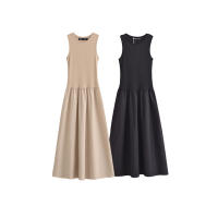 Vestido De Verano Para Mujer Elegante Y Moderno 2024 Vestido De Fiesta De Playa Moda Callejera Vestido Cómodo Silueta A-Line Sin Mangas Cuello Redondo Midi Polyester - details 1