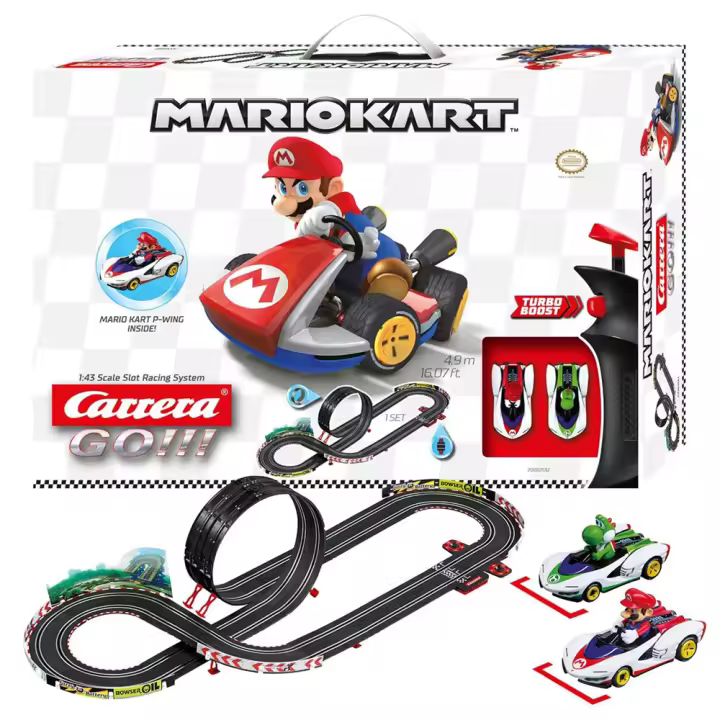 Pista Nintendo Mario Kart P- Wing, incluye 2 coches (Mario y Luigi), 4,9metros (Carrera 20062532) - 1
