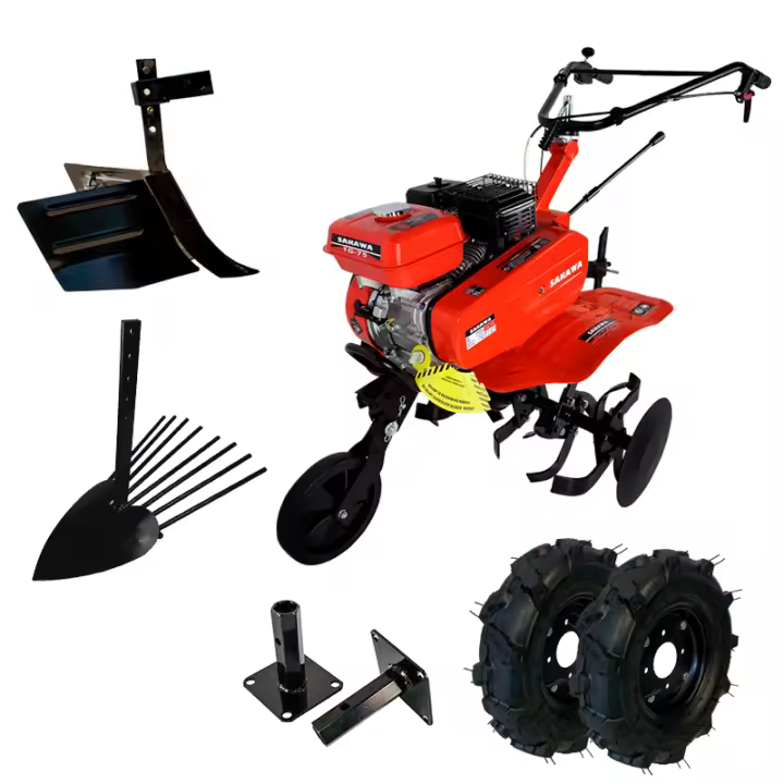 Motoazada 7,5 CV Asurcador + Ruedas 400x8 + Mangones + Arracanpatatas SAKAWA 7,5 cv - 1