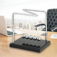 Nuevos Juego De Bolas De Cuerda De Newton Con Base Decoración De Escritorio Para Oficina Y Hogar Gadget De Movimiento Cinético Metal - details 4