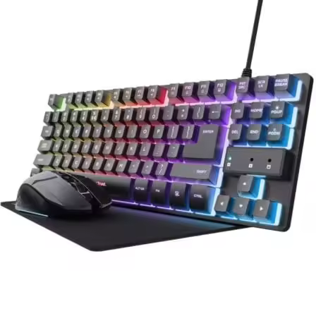 Pack Gaming Trust Gaming GXT 794/ Teclado RGB + Ratón RGB + Alfombrilla - 1