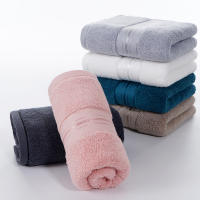 Toalla De Rostro De Algodón 100% Absorbente Y Suave Para Niños Y Adultos Talla 34*75cm Color Azul Gris Oscuro Gris Claro Cama De Hotel Baño Textil - details 1
