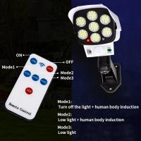 Luces Solares Con Sensor De Movimiento 77 LED Impermeables Para Exterior Luz De Inundación Falso Cámara De Seguridad Sin Cable Para Porche Jardín Patio - details 5