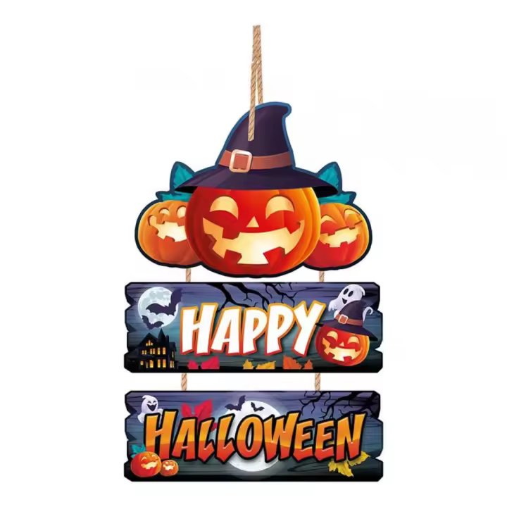 Guirca Letrero de Madera Happy Halloween 36x23 cm - 1