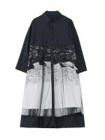 Vestido De Mujer AmaxluluE Verano 2025 Casual Vintage Con Diseño De Malla Y Encaje Algodón Suave Corte A-Line Manga Larga - details 10