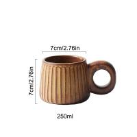Taza De Café De Cerámica Artesanal Retro Nórdico 250ml Taza De Agua Y Té Con Flor Pull Latte Para Desayuno Ecológica - details 1