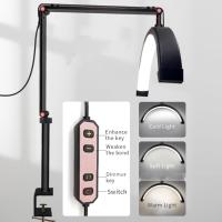 Lámpara de belleza de pie con soporte para teléfono móvil 3000-6000K, lámpara de media luna para extensión de pestañas, Luz redonda plegable y giratoria para salones de belleza y luz de relleno de tatuaj,cuidado de la piel, cejas,lámpara de belleza de pie - details 2