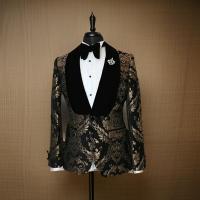 Chaqueta De Traje Para Hombre 2024 Velours Con Borla Para Boda Tuxedo Blazer De Jacquard Moda Listo Para Envío - details 2