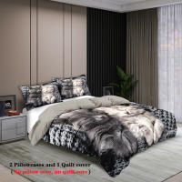 Juego De Cama Para Parejas Estilo Lindo Con Estampado De Gato 1 Funda De Edredón + 2 Fundas De Almohada Amigable Con La Piel Térmica Transpirable Y Lavable En Máquina Moderno - details 2