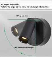 Lámpara De Pared LED Recargable Con Control Remoto Y Rotación 360° Para Dormitorio Oficina Sala De Estar Luz De Pared Inteligente Moderna - details 5