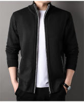 Chaqueta De Punto Para Hombre Con Cuello Erguido Estilo Coreano Slim Fit Color Sólido Abrigo De Otoño E Invierno Con Cierre De Cremallera - details 18
