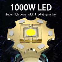 Lámpara Frontal LED 1000W Super Brillante Con Luz Fluorescente Zoom Impermeable Para Camping Caza Y Actividades Al Aire Libre - details 4
