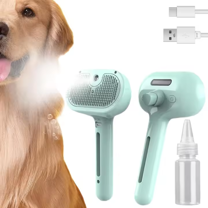 Varita mágica para pelo de mascotas, cepillo de lechuga para mascotas, 210 dientes suaves y redondos para masajear, aumenta el volumen de la niebla sin pelos sueltos, cepillo de vapor Chewie para perros - 1