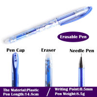 8Pcs/Set Bolígrafos De Gel Erasables Recargables Para Escuela Material Plástico Tinta Azul Negra Punto De Escritura 0.5mm - details 1