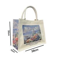 Bolsas de mano estilo Tote Bag para mujer,MEJORADA,Material de lona duradero con Patrón impreso estilo pintura al óleo,con cierre de Botones magnéticos,Informal, práctico, gran capacidad - details 9