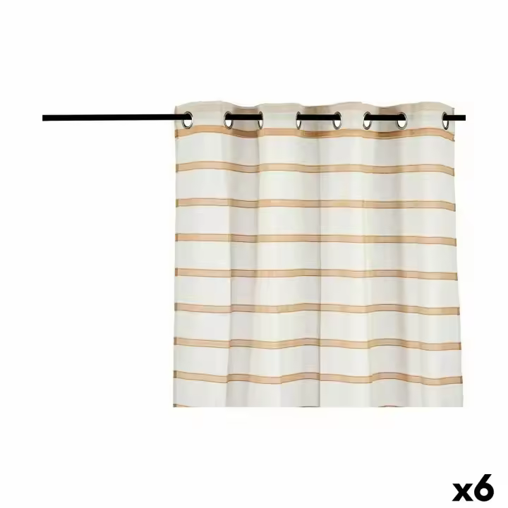 Cortina Rayas Marrón 140 x 0,1 x 260 cm (6 Unidades) - 1