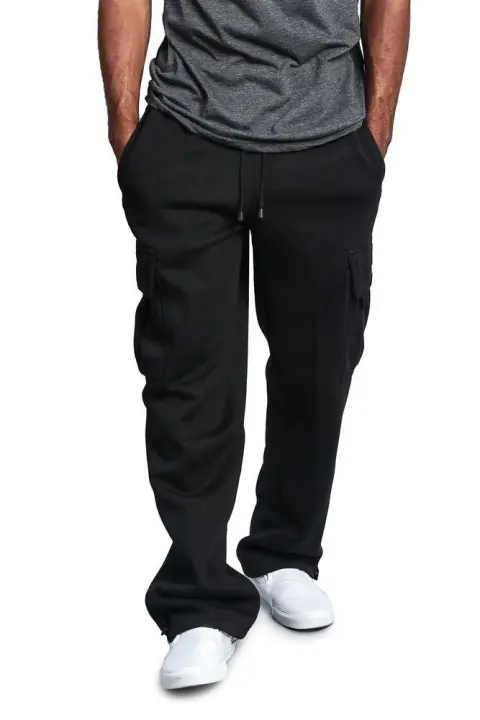 Pantalones De Trabajo Cargo Para Hombre De Color Sólido Con Bolsillos Multi-pocket Estilo Deportivo Y Casual Para Primavera Y Otoño - 1