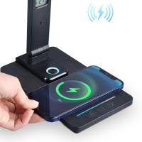 Lámpara de escritorio con reloj despertador y calendario y cinco temperaturas de color, lámpara LED plegable para el cuidado de los ojos luz de lectura luz nocturna - details 3