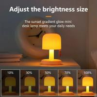 Lámpara De Mesa LED Sunset Nocturna Recargable Mini USB Para Decoración De Habitación Barra Sala De Estar Creación De Ambiente Luz De Modo Minimalista - details 0