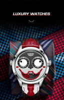 Reloj De Cuarzo LIGE 2025 Para Hombre Creativo Con Correa De Cuero Resistente Al Agua Diseño De Payaso Moda Casual Reloj Hombre - details 5