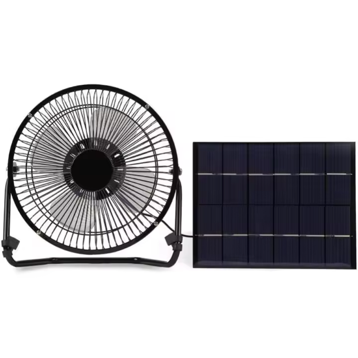 Ventilador portátil de 5,2 W alimentado por panel solar USB para ventilación al aire libre, navegación, pesca y acampada - 1