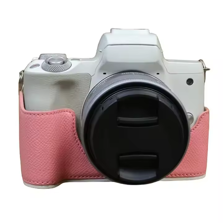 Pu Leather Bottom Case For Canon Eos M50 Mark Ii, Half Body Camera Protection Cover - 1
