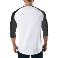 Camiseta De Entrenamiento Fitness Para Hombres Manga Larga Algodón Transpirable Ropa Deportiva Correr Gym Bodybuilding Color Sólido - details 8
