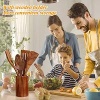 Juego De Cocina De Madera Utensilios De Cocina Ecológicos Incluye Cucharas De Madera Para Sopa Regalos Para Cocina - details 0