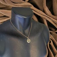 Conjunto Dúo Cadena Rolo 1.80 mm 45 cm  y Colgante Medusa con Ónix Oro 18 Kilates ( 750 m/m ) - details 2