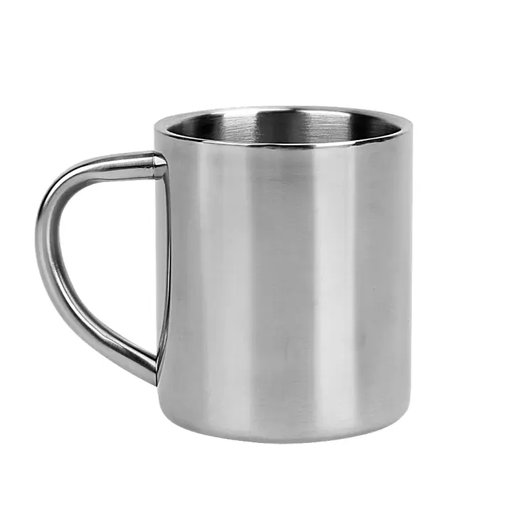 Taza De Acero Inoxidable Para Camping Y Senderismo Conjunto De 1-4 Piezas Capacidad De 220ml Doble Capa Para Café Y Té Decoración De Cocina Y Hogar - 1