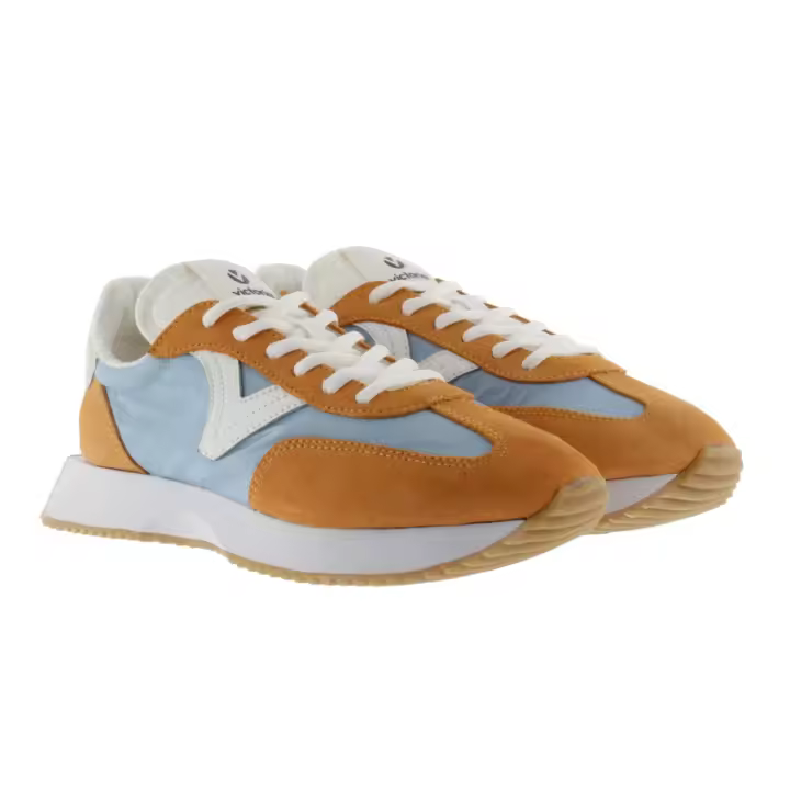 Victoria Cosmos Nylon Azul y Serraje Naranja - Zapatillas Jogging Mujer - 1